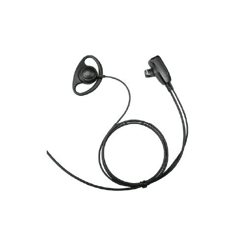 Showcomms balck 1 wire headset with D Shell ear speaker and an inline PTT with mic for Motorola Solutions R7 radio part 11DCH1040M14